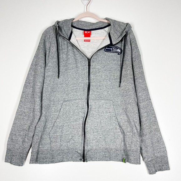 Nike Other - Nike NFL Seattle Seahawks Hooded Jacket Men's Gray Zip Up 100% Cotton Size Large